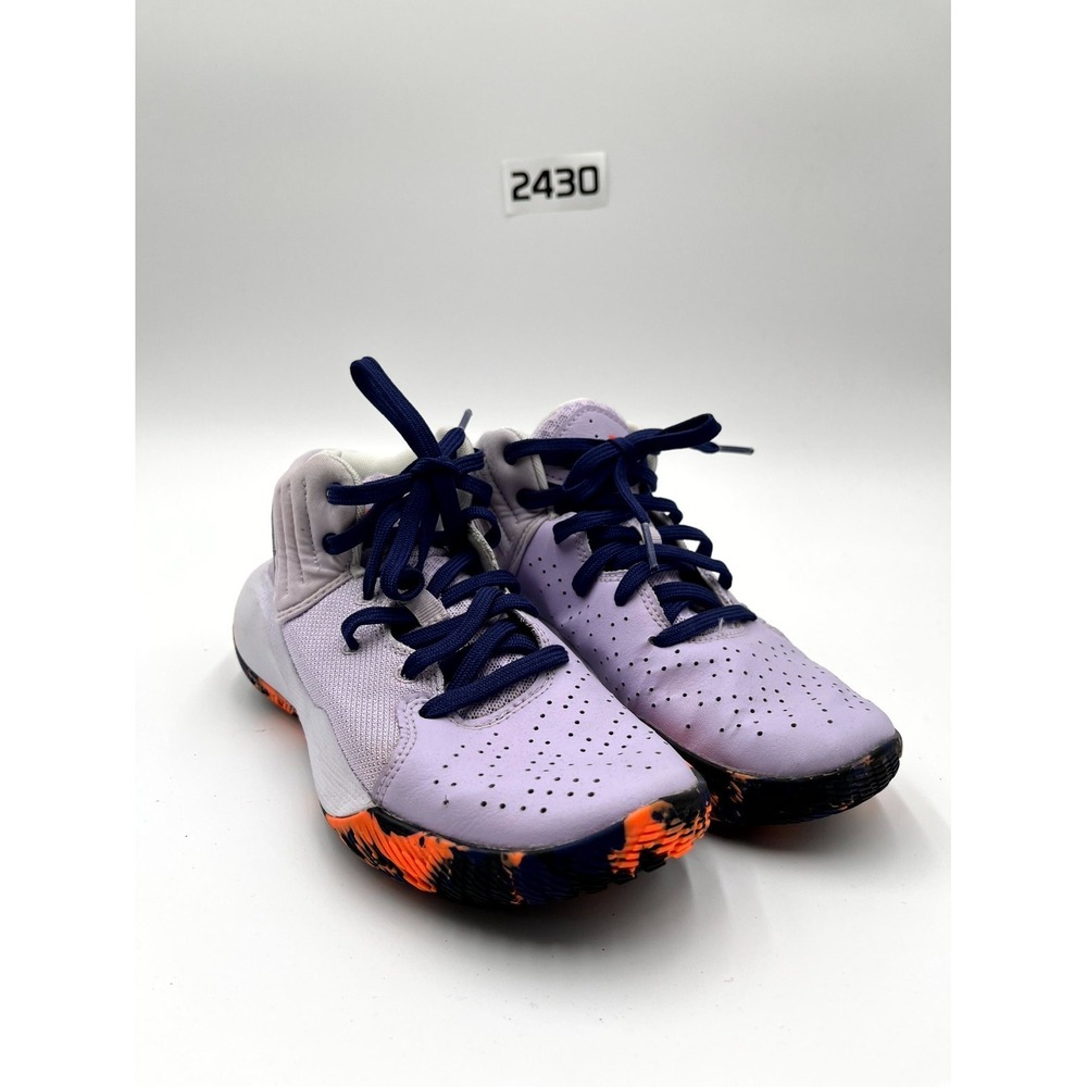 Under Armour Jet '21 3024794-502 Youth 4 Basketball Shoes Lavender Sneakers